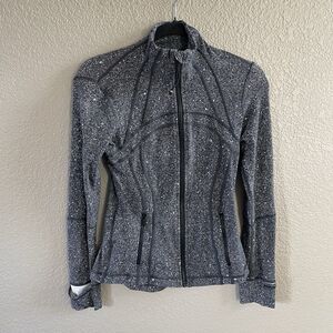 Lululemon Define Jacket Womens 4 Black White Luminesce Splatter